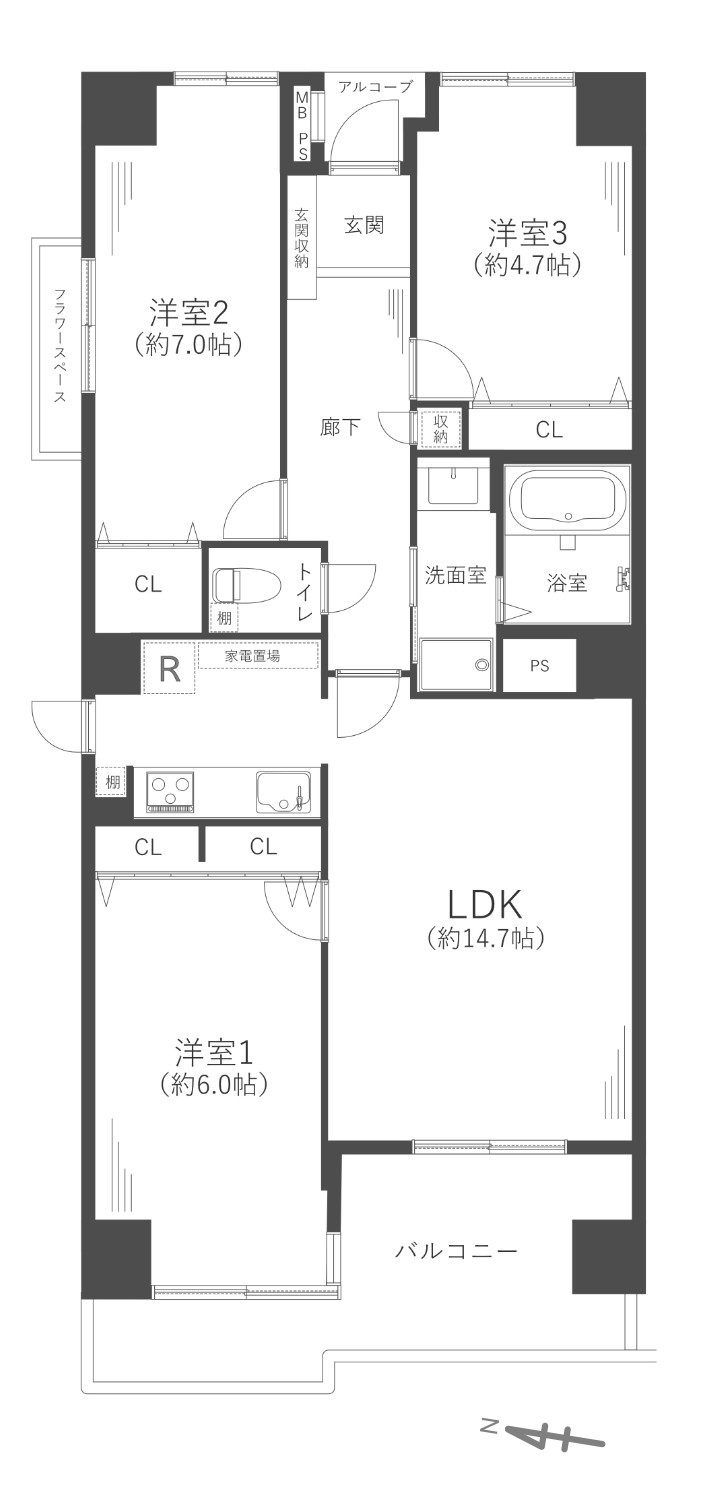メゾンドール八尾本町の間取り