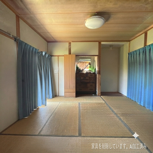登別市美園町1丁目12-4　中古住宅の和室|家具、家電を削除しております。AI加工済み。