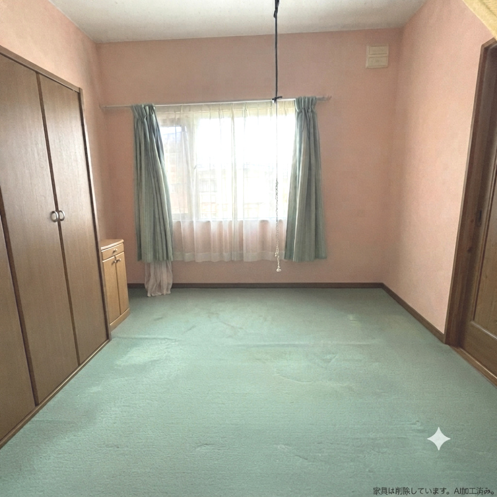 登別市美園町1丁目12-4　中古住宅の洋室|家具、家電を削除しております。AI加工済み