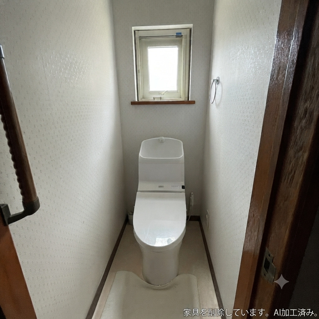登別市美園町1丁目12-4　中古住宅のトイレ|家具、家電を削除しております。AI加工済み。