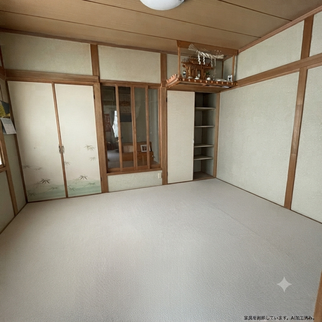登別市美園町1丁目12-4　中古住宅の和室|家具、家電を削除しております。AI加工済み。