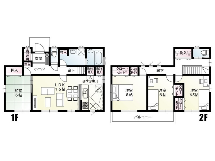 下妻市宗道（全4区画）2号棟　間取図
