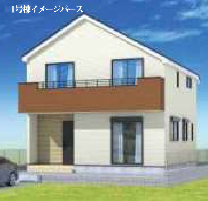 横浜市旭区市沢町 新築戸建て【仲介手数料無料】カースペース2台の外観パース