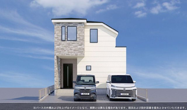 横浜市港北区新吉田東１丁目 新築戸建て【仲介手数料無料】カースペース2台の外観パース