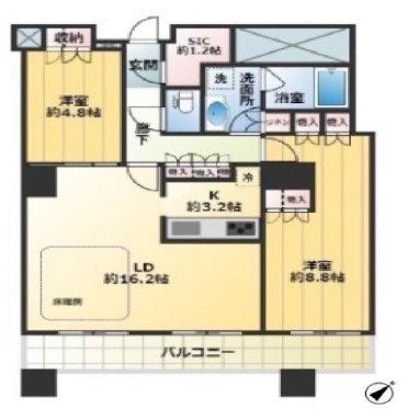 ザ・パークハウス西新宿タワー６０の間取り