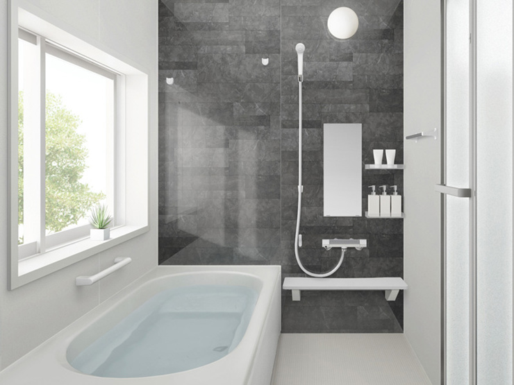【風呂】お手入れのしやすさと使いやすさを追求したシステムバスルームです。高断熱浴槽ですので光熱費が節約できる浴槽です。高効率ガス給湯器「エコジョーズ」搭載！（2026年１月6日撮影）
