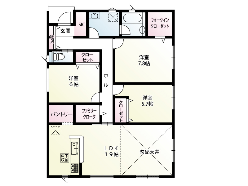 常総市本石下　3号棟　間取図