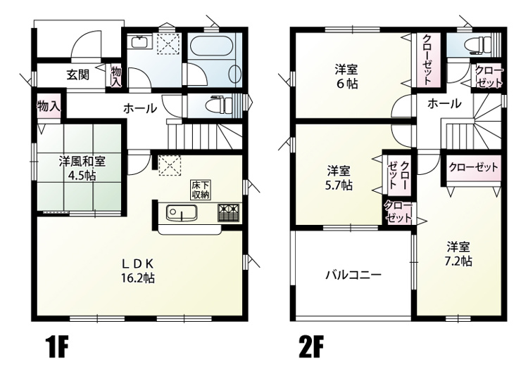 久喜市菖蒲町菖蒲（全2棟）　1号棟　間取図
