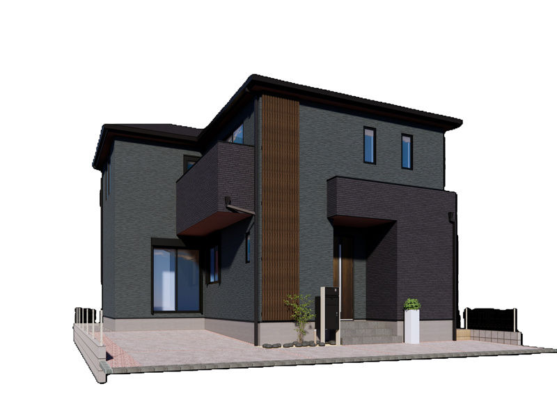 こだわって作り上げた注文住宅のような、お洒落でモダンな外観に仕上げました。

