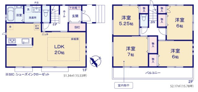 横浜市栄区本郷台３丁目 新築戸建て【仲介手数料無料】カースペース2台の間取り