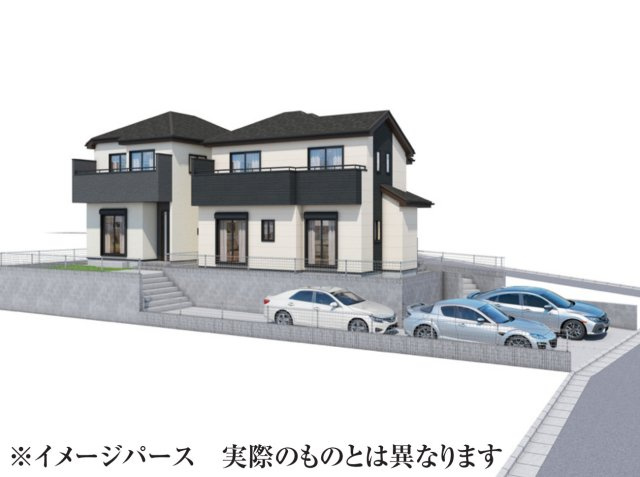 横浜市旭区今宿西町 新築戸建て【仲介手数料無料】カースペース2台の外観パース