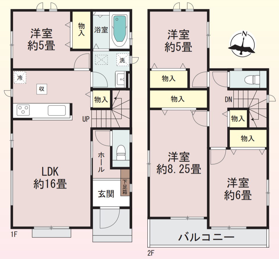 横浜市旭区今宿西町 新築戸建て【仲介手数料無料】カースペース2台の間取り