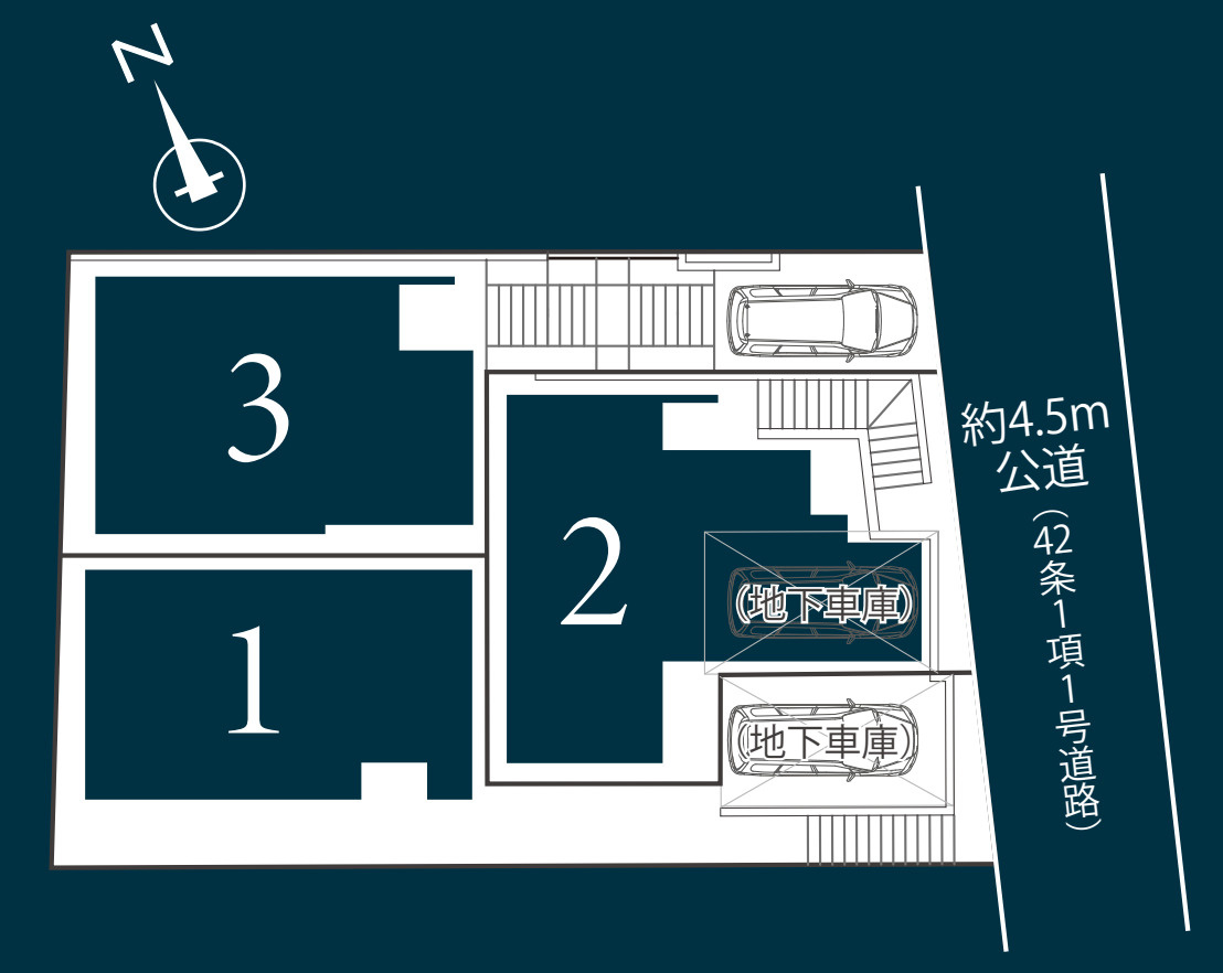 横浜市磯子区森6丁目 新築戸建て【仲介手数料無料】の区画図