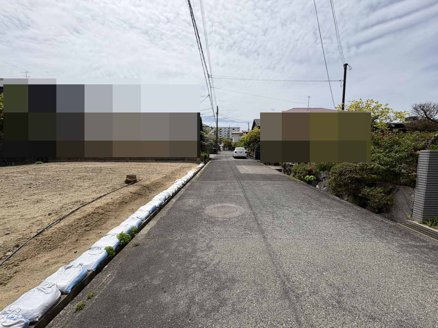 有野台4丁目土地1号地の前面道路含む現地写真