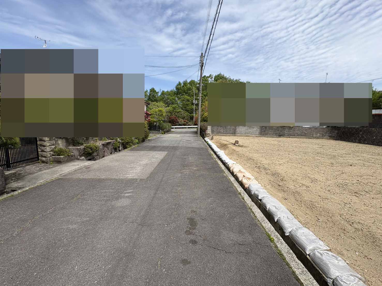 有野台4丁目土地1号地の前面道路含む現地写真