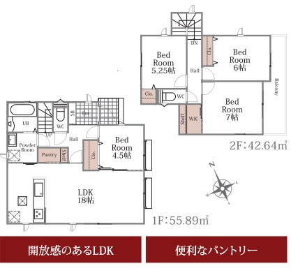 ハートフルタウン　葵区羽鳥大門町676番の間取り|敷地面積：166.98m2（50.15坪）
建物面積：98.53m2（29.80坪）
