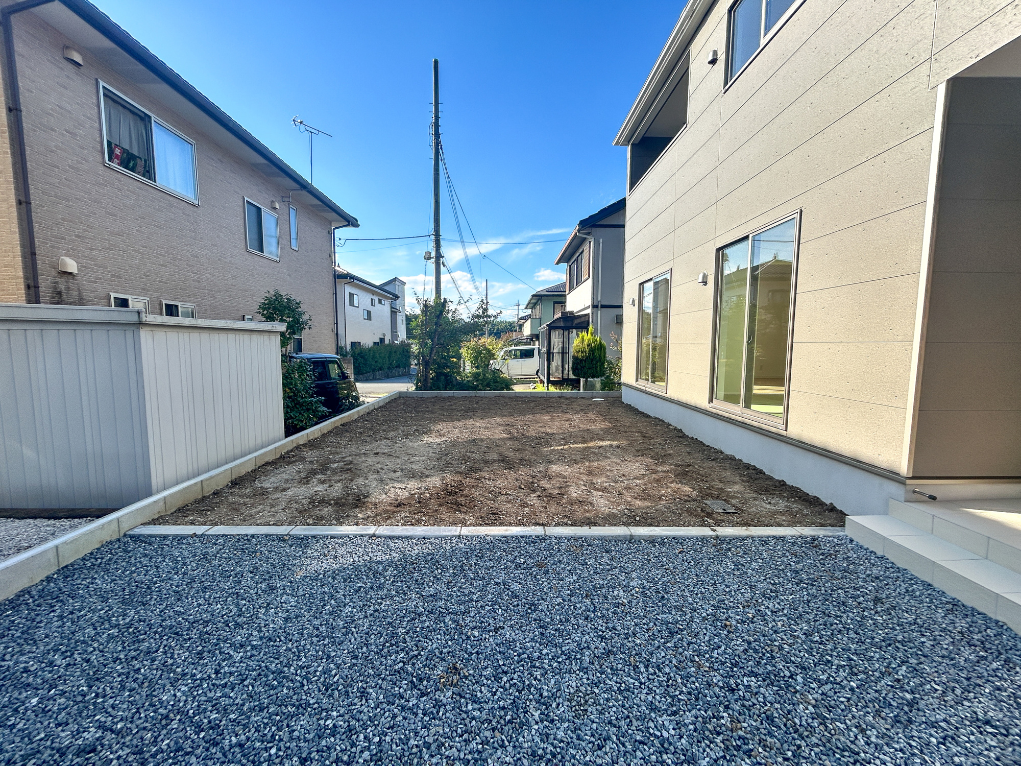 高崎市吉井町神保第2　新築住宅全2棟の庭|お庭での家庭菜園・ガーデニングを通じて、お子様と一緒に育てていくと、思い出も増えていきそうですね♪