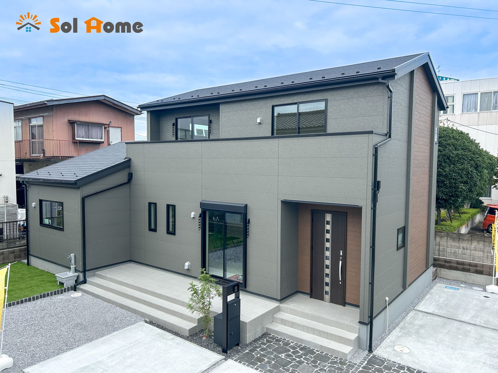 高崎江木町第12　新築住宅全1棟の外観|◆本日のご案内も大歓迎です♪◆ 図面や写真では分からない部分を不動産のプロが丁寧にご説明いたします！！ソルホームはいつでもお問い合わせをお待ちしております♪