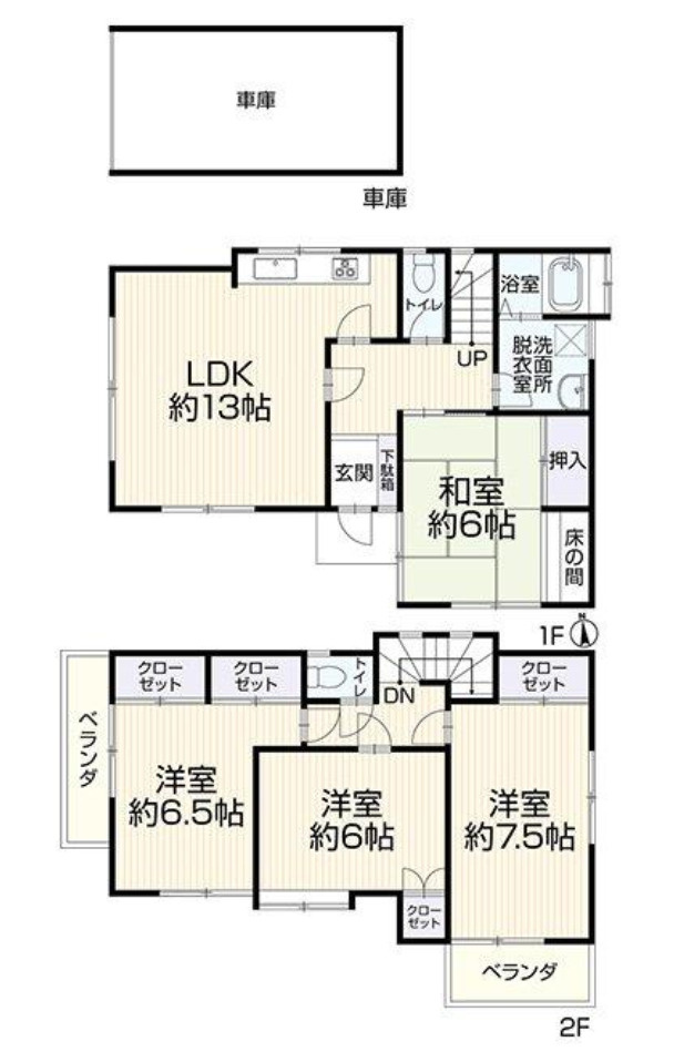 横浜市港北区富士塚1丁目 中古戸建て【仲介手数料無料】の間取り