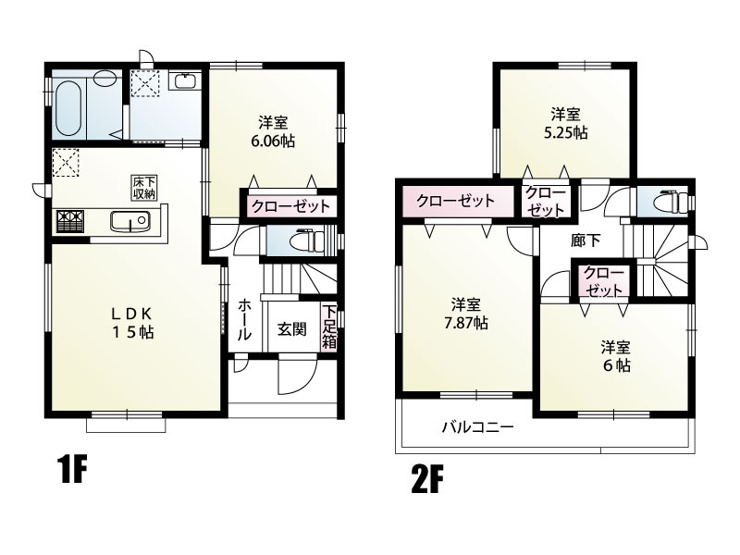 つくば市鹿島台14番　A号棟　間取図