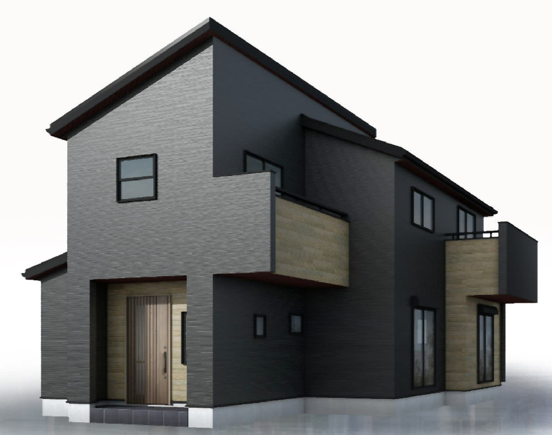 横浜市青葉区大場町 新築戸建て【仲介手数料無料】カースペース2台の外観パース