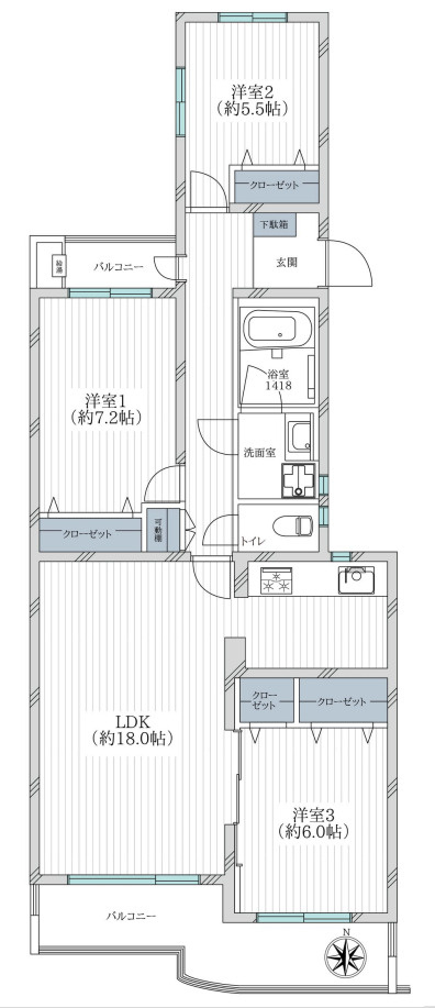 シーブリーズ金沢7号棟【仲介手数料無料】の間取り