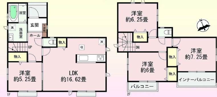 宇都宮市八千代２丁目　新築住宅全１棟の間取り|■建坪30.93坪　敷地51.77坪　ダブルバルコニー　LDK収納　全居室二面採光■