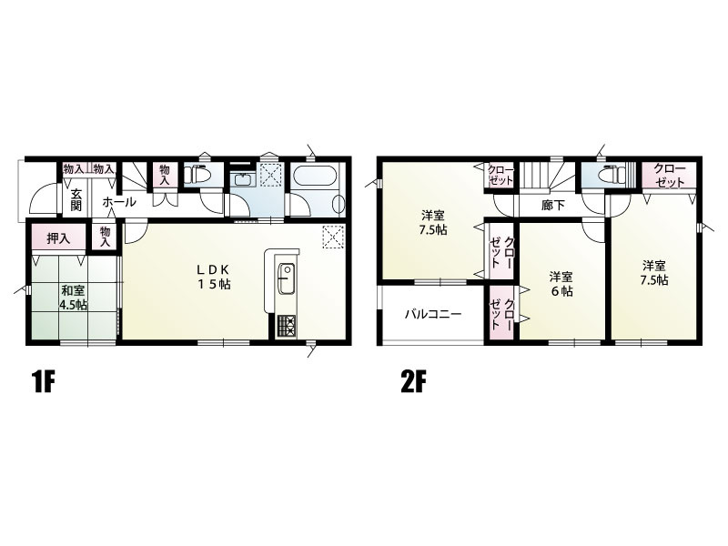 土浦市中村南　4号棟　間取図