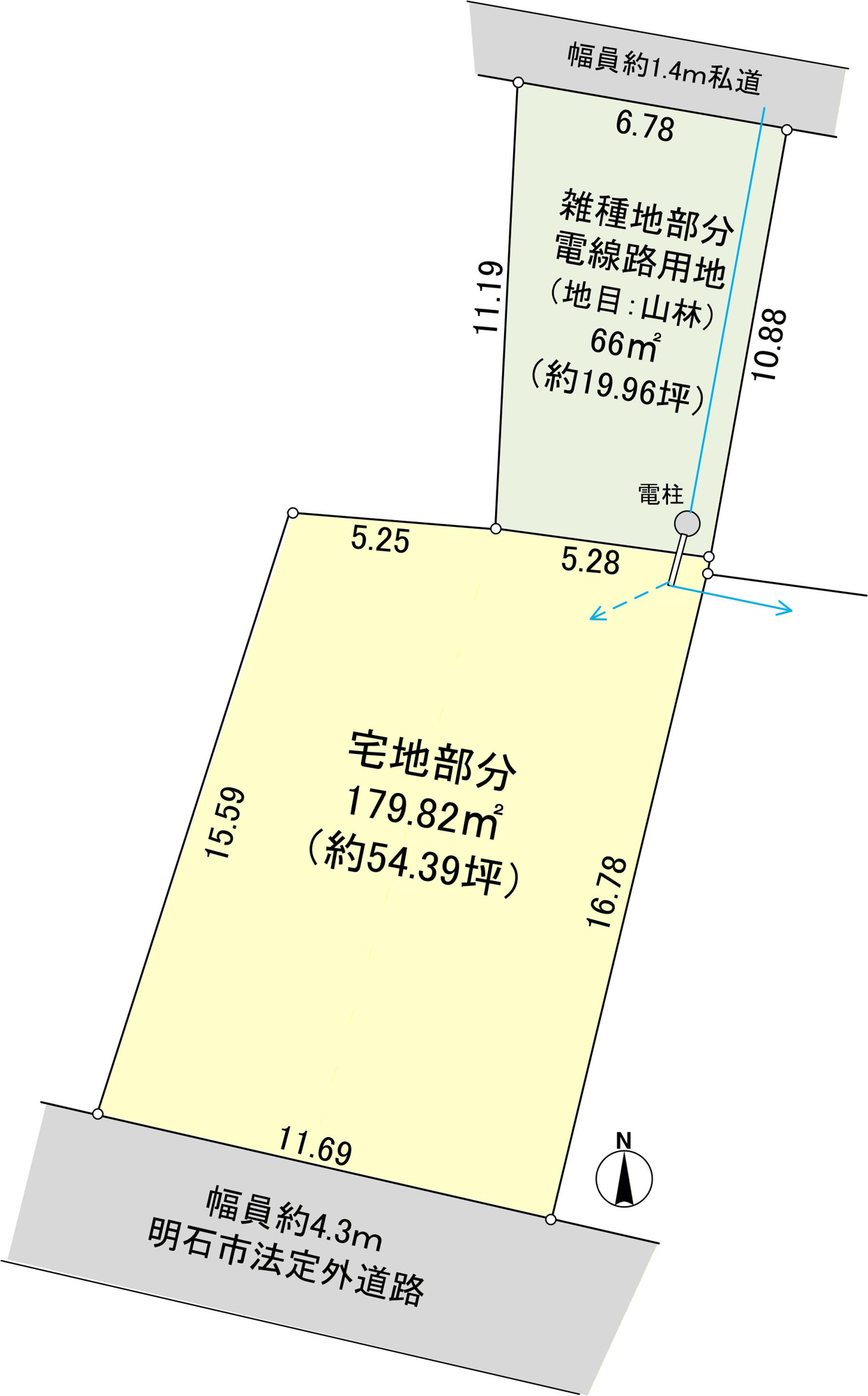 明石市朝霧南町３丁目土地の区画図