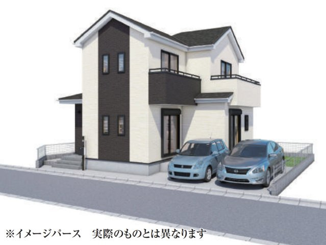 横浜市瀬谷区宮沢2丁目 新築戸建て【仲介手数料無料】カースペース2台の外観パース