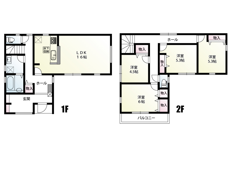 幸手市中4丁目第2（全2棟）1号棟　間取図