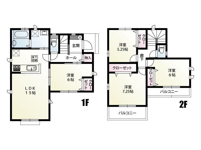つくば市花畑3丁目25番　A号棟　間取図