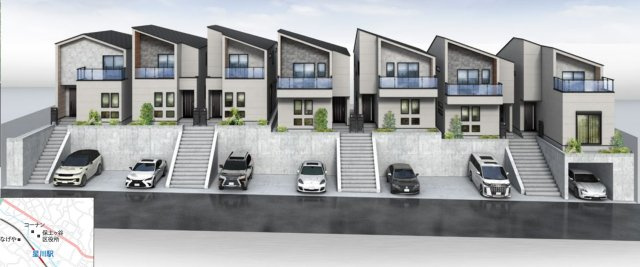 横浜市保土ケ谷区初音ケ丘 新築戸建て【仲介手数料無料】の外観パース