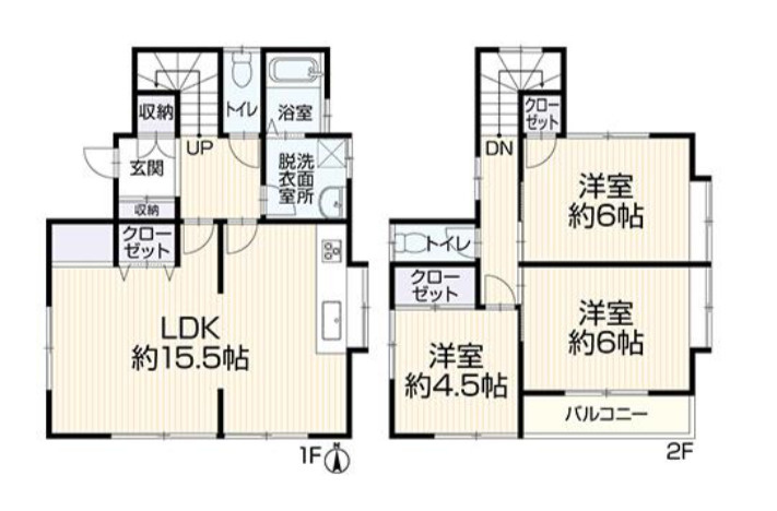 横浜市戸塚区戸塚町 中古戸建て【仲介手数料無料】の間取り