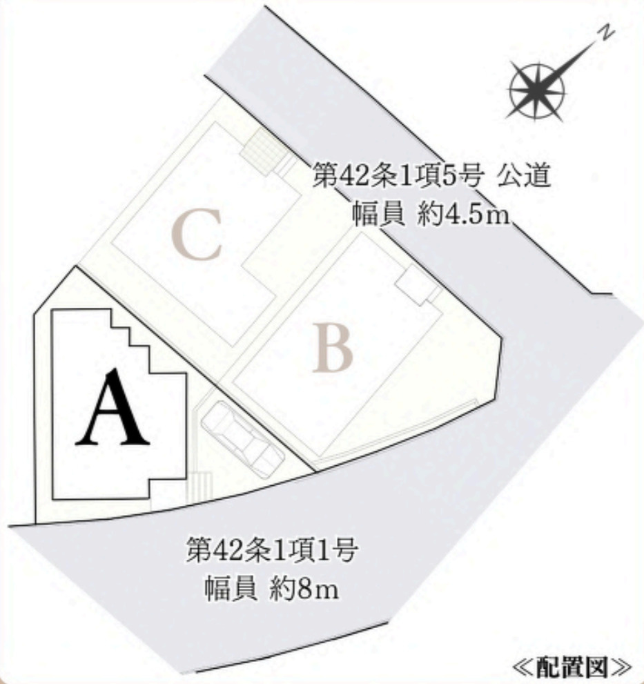 横浜市磯子区田中１丁目 新築戸建て【仲介手数料無料】の区画図