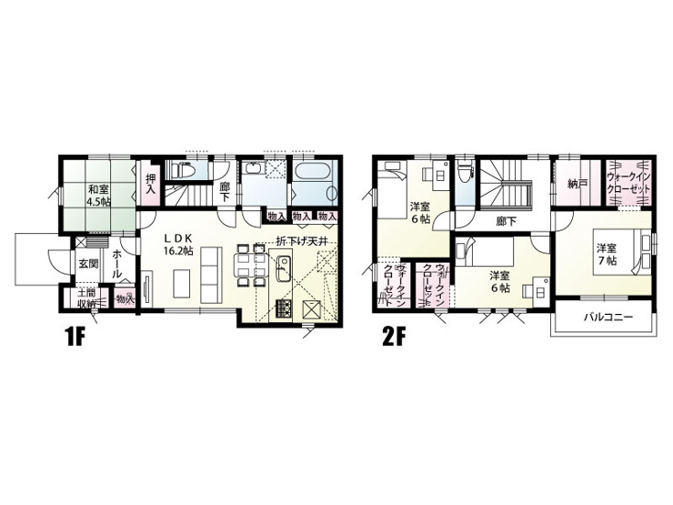 【２号棟：間取り図】高崎市島野町「全２区画」２号棟 4LDK+S

