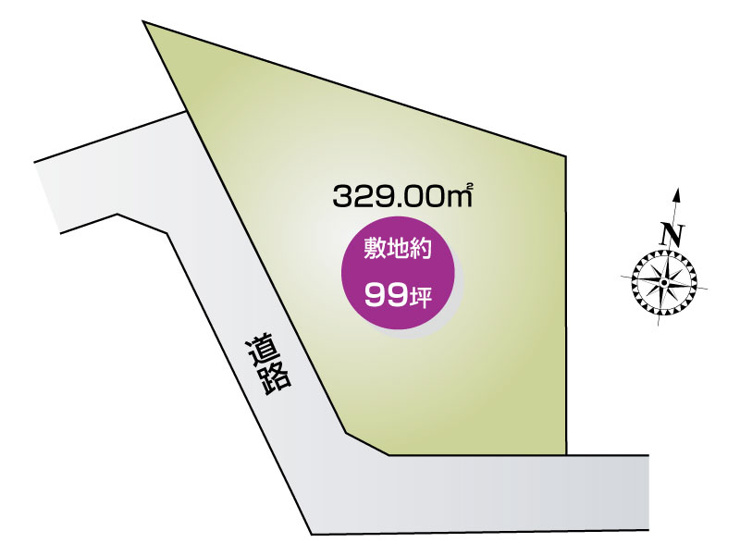 【土地図】熊谷市小曽根（建築条件なし土地）
