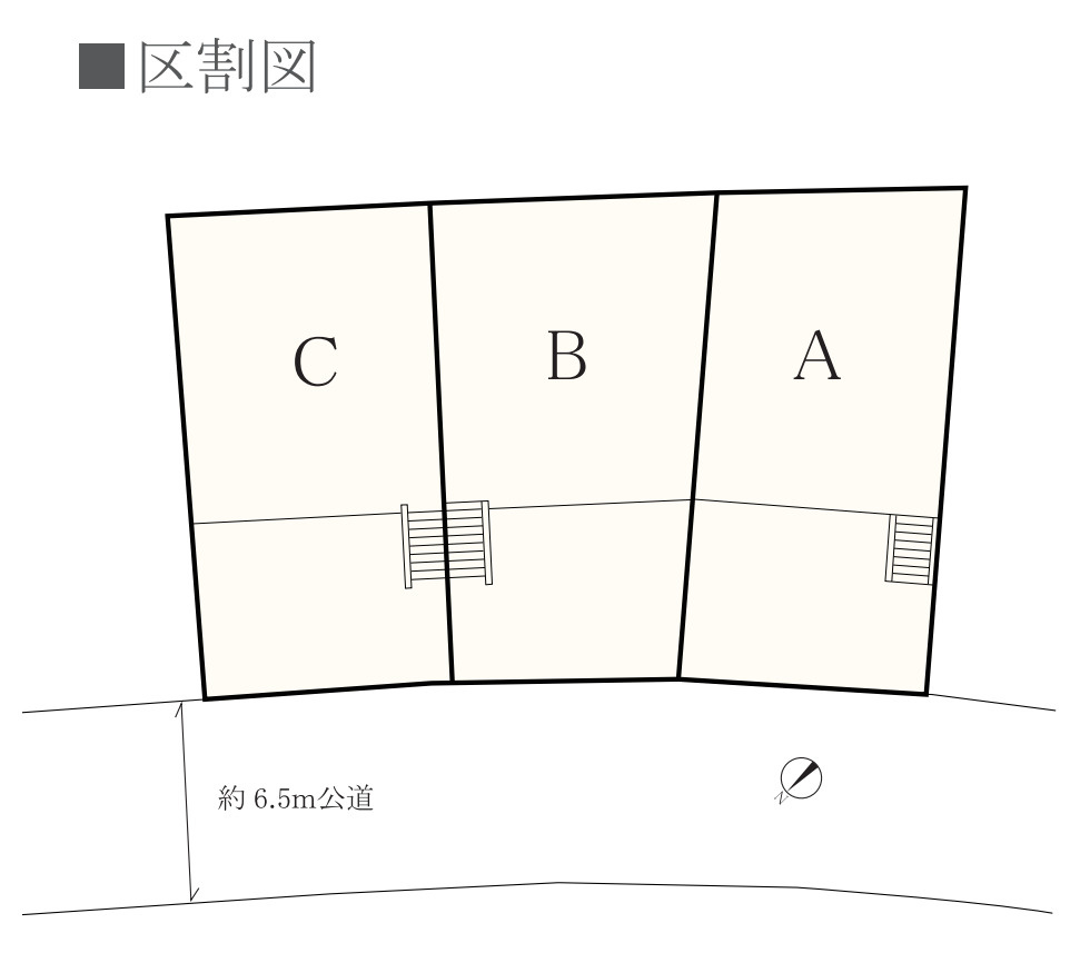 横浜市青葉区美しが丘西3丁目 新築戸建て【仲介手数料無料】カースペース2台の区画図