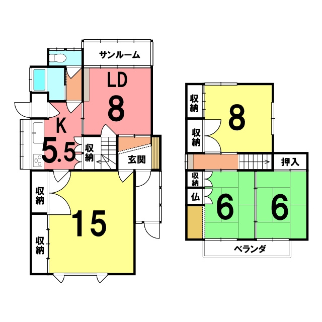 登別市中央町1丁目11-10　中古住宅の間取り