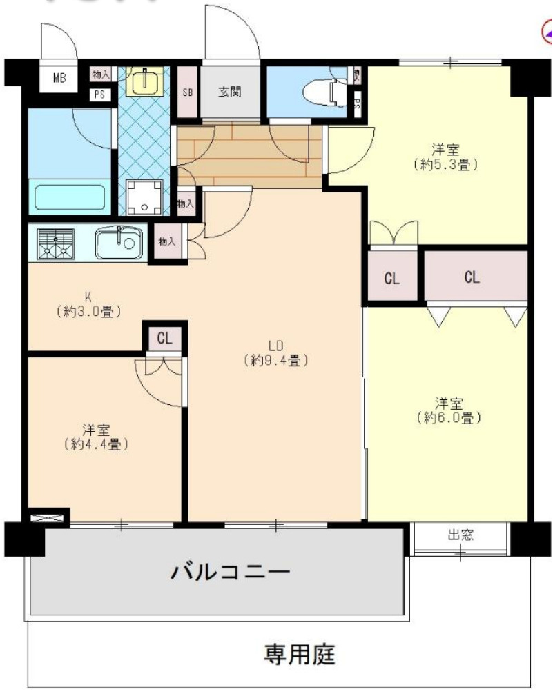 藤和ライブタウン横浜神大寺C棟【仲介手数料無料】の間取り