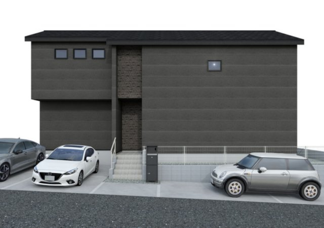 横浜市栄区庄戸３丁目 新築戸建て【仲介手数料無料】カースペース3台の外観パース