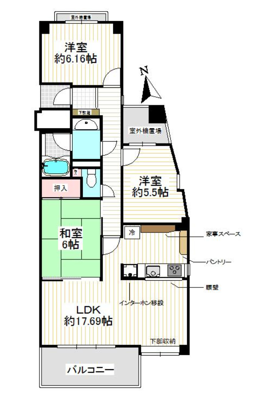 本牧三溪園ヒルズ【仲介手数料無料】の間取り