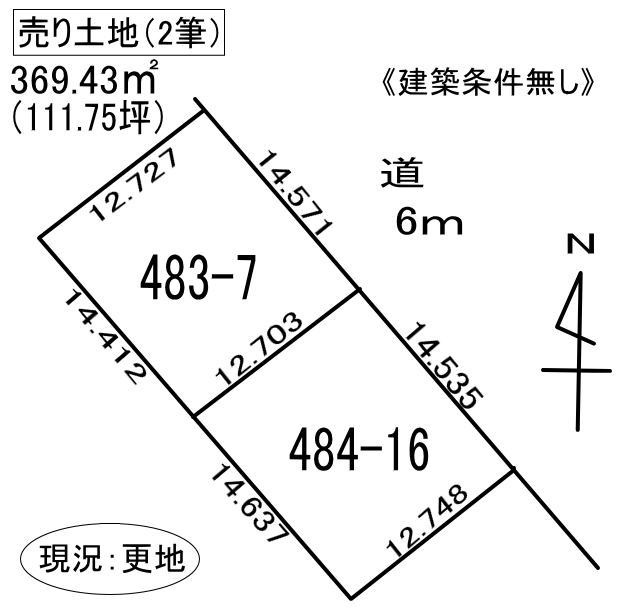 室蘭市本輪西町５丁目484-16　土地の土地図