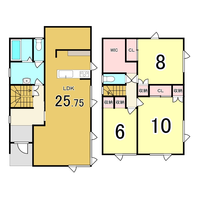 伊達市舟岡町45-51　中古住宅の間取り