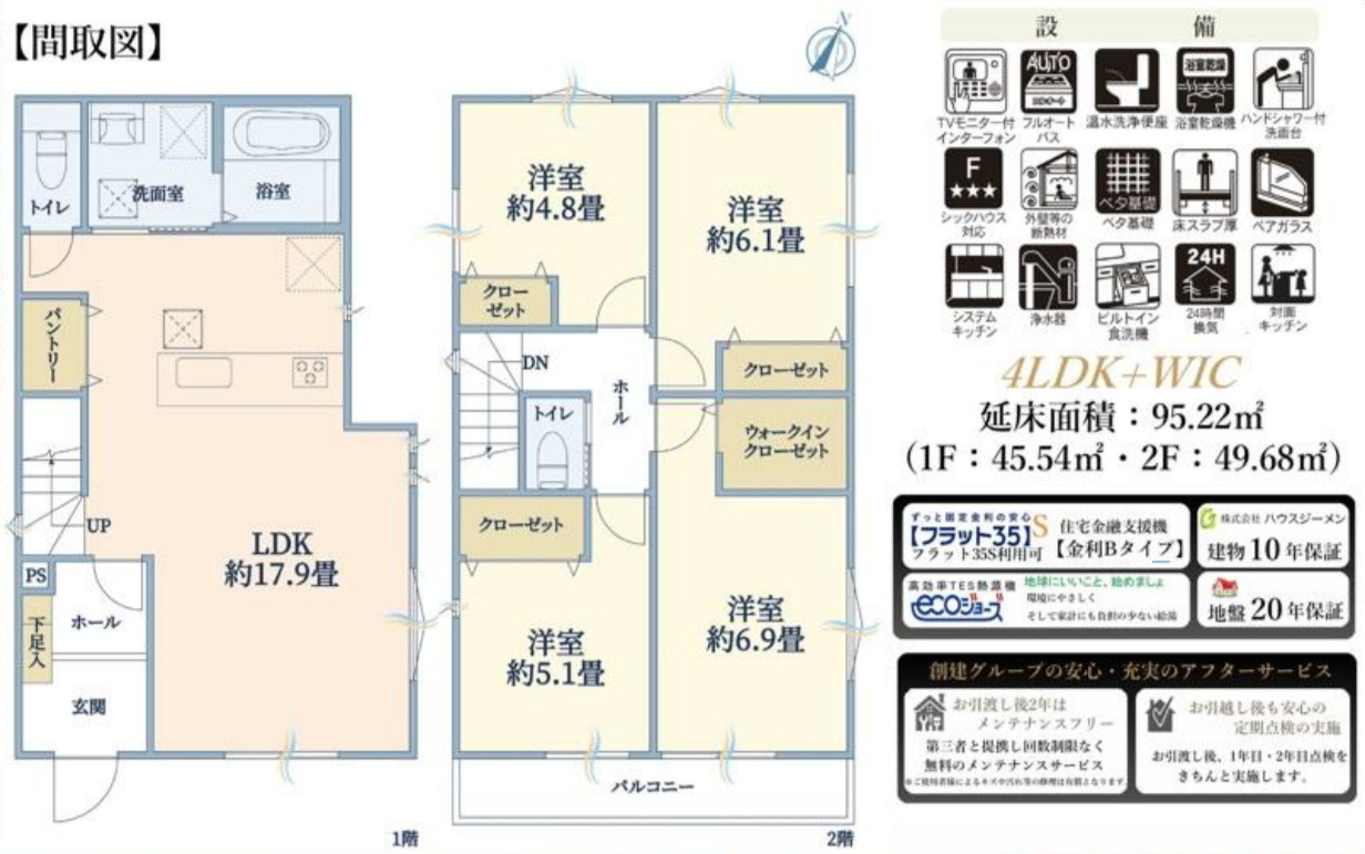 横浜市神奈川区菅田町 新築戸建て【仲介手数料無料】カースペース2台の間取り