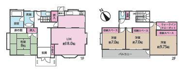 茅ヶ崎市今宿　戸建の間取り