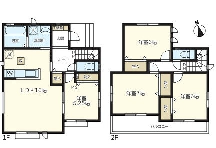 ハートフルタウン　清水町長沢643番　～全2棟～の間取り|土地面積152.87㎡(46.24坪)
建物面積  96.05㎡(29.05坪)