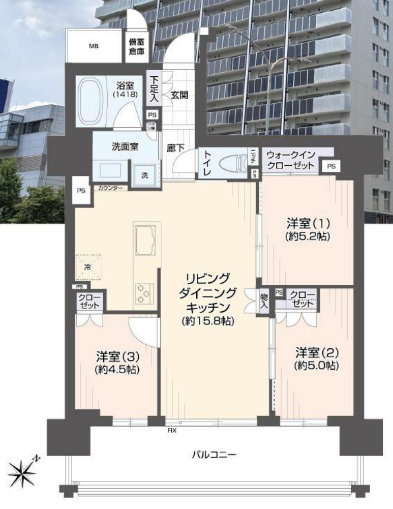 レ・ジェイド新横浜【仲介手数料無料】ペット可♪の間取り