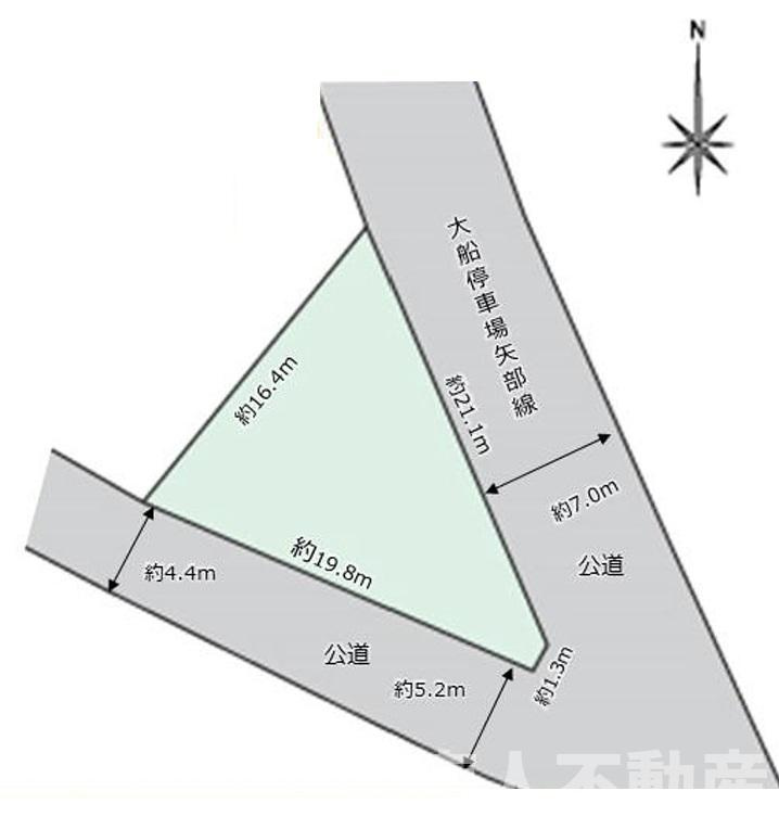 横浜市栄区長沼町１８８－３売地の土地図