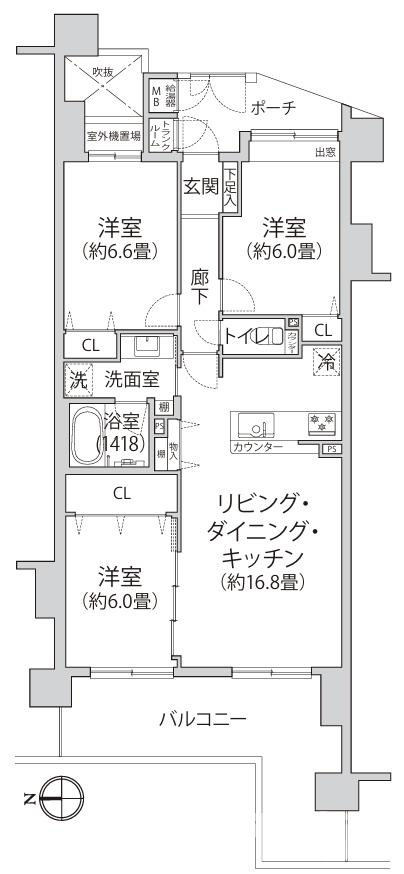 ダイアパレスワンダースケープの間取り